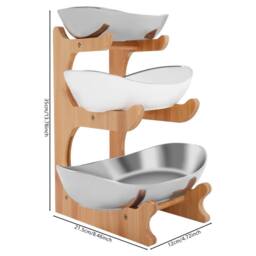 Havendro 3 Tier Fruit Bowls Fruit Stand Storage Holder Fruit Bowls Rack - thumbnail 2