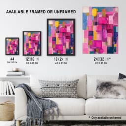 "Artery8 Wine Lover Drinks Pink Abstract Cubist Still Life Framed Art Print - Size: W12"" x H16""" - thumbnail 3