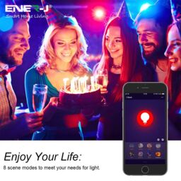 ENER-J Smart Wi-Fi GLS LED Lamp B22, 9W, RGB+W+WW, Dimmable in White - thumbnail 5