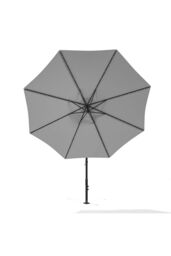 Living and Home Outdoor 32 LED Lighted Patio Umbrella with Crank Lift System, Cross Base & Fillable Base in Light Grey - thumbnail 4