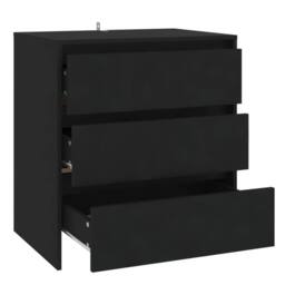 Berkfield Home Sideboard Black 70x41x75 cm Engineered Wood - Size: 70 x 41 x 75 cm - thumbnail 5