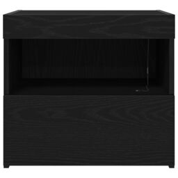 Berkfield Home Bedside Cabinets with LED Lights 2 pcs Black Oak 50x40x45 cm - Size: 50 x 40 x 45 cm - thumbnail 8