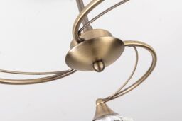 Harper Living 3 Light Semi Flush Ceiling Light Antique Brass Finish Clear Glass Shades in Bronze - thumbnail 5