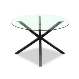 Lemon Pavilion Furniture and Decor Monza Indoor Round Dining Table - Glass - L120 x W120 x H76 cm - Black - thumbnail 2