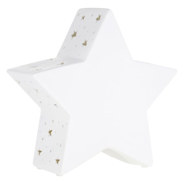 Orsina Kids Star Night Light, Playful Yellow Ceramic Star With Warm Gentle Glow, Provides Reassuring Light in White - image 1