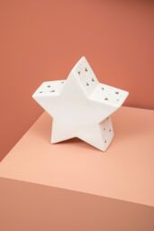 Orsina Kids Star Night Light, Playful Yellow Ceramic Star With Warm Gentle Glow, Provides Reassuring Light in White - thumbnail 3
