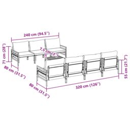 Berkfield Home Garden Sofa Set 8 pcs Anthracite 70 x 70.5 x 31.5 cm - thumbnail 9