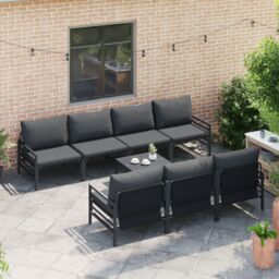 Berkfield Home Garden Sofa Set 8 pcs Anthracite 70 x 70.5 x 31.5 cm - thumbnail 3