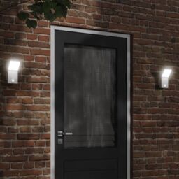 Berkfield Home Outdoor LED Wall Lights with Sensors 2pcs White Die-cast Aluminium