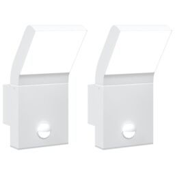 Berkfield Home Outdoor LED Wall Lights with Sensors 2pcs White Die-cast Aluminium - thumbnail 2