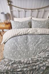 Helena Springfield 'Owls' Cotton Duvet Cover Set in Silver - Size: Double - thumbnail 4