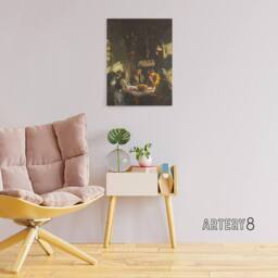 "Artery8 Tyrolese Interior Oil Painting Sargent Canvas Wall Art Print - Size: W12"" x H16""" - thumbnail 3