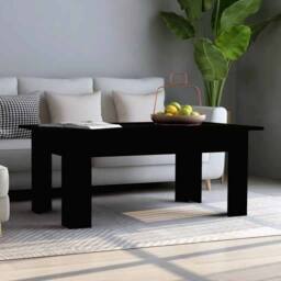 Berkfield Home Coffee Table Black 100x60x42 cm Engineered Wood - Size: 100 x 60 x 42 cm - thumbnail 2
