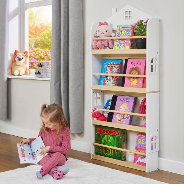 Liberty House Toys Wall Mounted House Bookcase in White - image 1