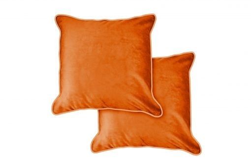 New Edge Blinds Plush Velvet Soft Touch Cushion Cover in Orange - Size: 43 cm x 43 cm - image 1