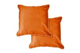 New Edge Blinds Plush Velvet Soft Touch Cushion Cover in Orange - Size: 43 cm x 43 cm