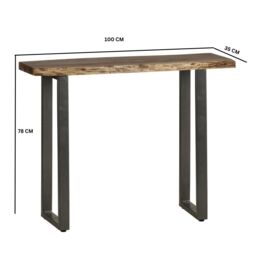 IH Design Galilee Console Table Grey Essential Live Edge in Brown - thumbnail 5