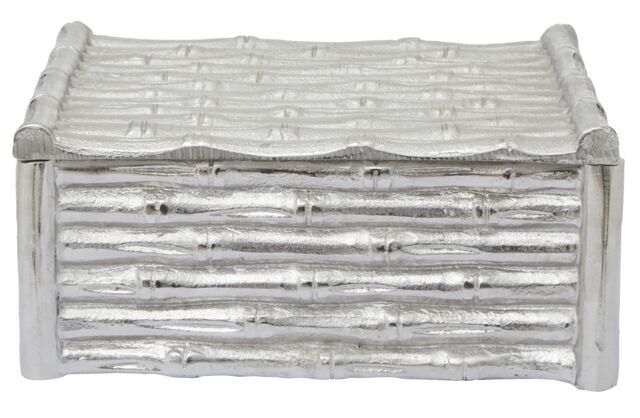 Orsina Hiba Large Silver Finish Bamboo Effect Trinket Box - image 1