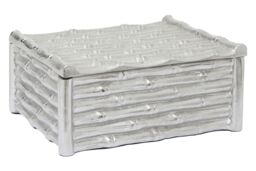 Orsina Hiba Large Silver Finish Bamboo Effect Trinket Box - thumbnail 5