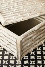 Orsina Hiba Large Silver Finish Bamboo Effect Trinket Box - thumbnail 2