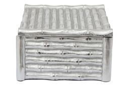 Orsina Hiba Large Silver Finish Bamboo Effect Trinket Box - thumbnail 4