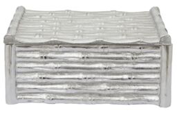 Orsina Hiba Large Silver Finish Bamboo Effect Trinket Box - thumbnail 1