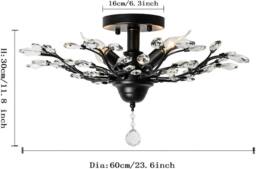 NIVOR 4 Lights Vintage K9 Black Crystal Chandeliers Ceiling Light Pendant - thumbnail 2