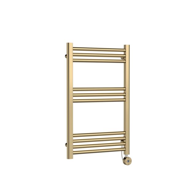 Balterley Round Tube Towel Rail with 10 Bars, 800 x 500mm - Brushed Brass in Metallics - image 1