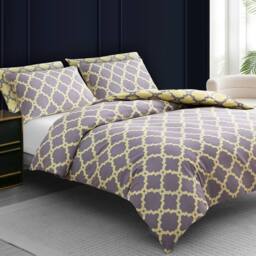 Pamposh Duvet Cover Set Reversible Quilt Covers Luxury Bedding Sets in Yellow - Size: King - thumbnail 3