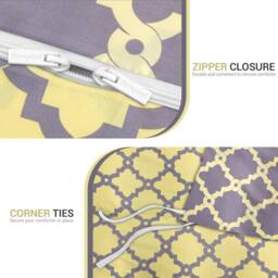 Pamposh Duvet Cover Set Reversible Quilt Covers Luxury Bedding Sets in Yellow - Size: King - thumbnail 8