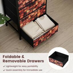 Costway 4-Drawer Dresser Bedside Cabinet Nightstand Closet Organizer End Table in Brown - thumbnail 6