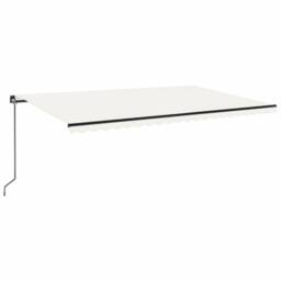 Berkfield Home Manual Retractable Awning 500x300 cm Cream in Beige - thumbnail 2