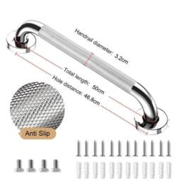 NESTLUNE Handle Steel Shower Toilet Hand Rail 50cm in Silver - thumbnail 2