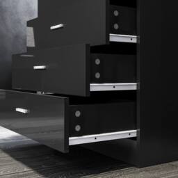 ERGOVEXA Chest of Drawers Black 4 Drawer Bedroom Furniture Clothes Storage - thumbnail 4