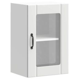 Berkfield Home Kitchen Wall Cabinet with Glass Door Lucca White - thumbnail 2