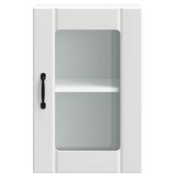 Berkfield Home Kitchen Wall Cabinet with Glass Door Lucca White - thumbnail 5