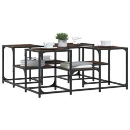 Berkfield Home Coffee Table Brown Oak 91x91x40 cm Engineered Wood - Size: 91 x 91 x 40 cm - thumbnail 4
