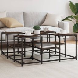 Berkfield Home Coffee Table Brown Oak 91x91x40 cm Engineered Wood - Size: 91 x 91 x 40 cm - thumbnail 1