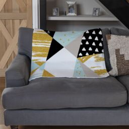 Benjamin Tate Design Geometric Shapes & Brush Strokes Blanket in Natural - Size: 120 cm x 150 cm - thumbnail 2
