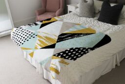 Benjamin Tate Design Geometric Shapes & Brush Strokes Blanket in Natural - Size: 120 cm x 150 cm - thumbnail 3