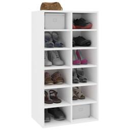 Berkfield Home Shoe Rack White 54x34x100.5 cm Engineered Wood - thumbnail 3