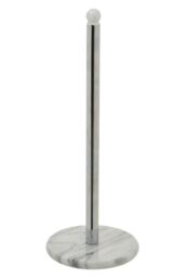 Orsina Stable Chrome Kitchen Roll Holder With Marble Base, Elegant Design Kitchen Holder, Sturdy Roll Holder in Silver - thumbnail 2