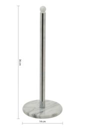 Orsina Stable Chrome Kitchen Roll Holder With Marble Base, Elegant Design Kitchen Holder, Sturdy Roll Holder in Silver - thumbnail 5
