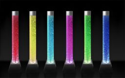 Primrose Bubble Tube Water Feature Colour Changing LEDs Indoor Outdoor Use 83cm in Metallic Silver - thumbnail 3