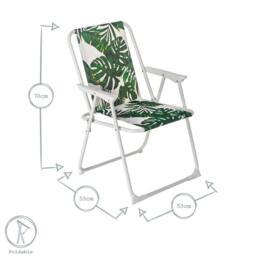 Harbour Housewares 4 Piece Folding Beach Furniture Set - Banana Leaf - thumbnail 4