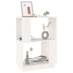 Berkfield Home Book Cabinet/Room Divider White 51x25x70 cm Solid Wood Pine - Size: 51 x 25 x 70 cm - thumbnail 4