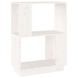 Berkfield Home Book Cabinet/Room Divider White 51x25x70 cm Solid Wood Pine - Size: 51 x 25 x 70 cm - thumbnail 2