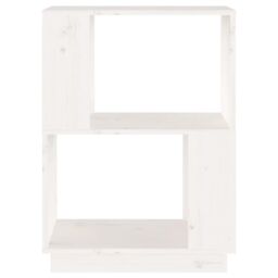 Berkfield Home Book Cabinet/Room Divider White 51x25x70 cm Solid Wood Pine - Size: 51 x 25 x 70 cm - thumbnail 5
