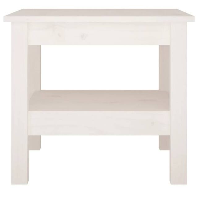 Berkfield Home Beautiful Coffee Table White 45x45x40 cm Solid Wood Pine - Size: 45 x 45 x 40 cm - image 1