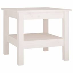Berkfield Home Beautiful Coffee Table White 45x45x40 cm Solid Wood Pine - Size: 45 x 45 x 40 cm - thumbnail 3